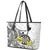 Personalised New Zealand Darts Leather Tote Bag Kowhai Floral with Maori Tattoo