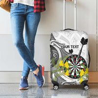 Personalised New Zealand Darts Luggage Cover Kowhai Floral with Maori Tattoo LT9 - Polynesian Pride