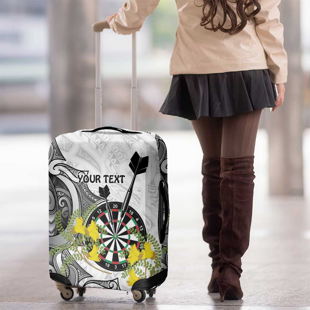 Personalised New Zealand Darts Luggage Cover Kowhai Floral with Maori Tattoo LT9 - Polynesian Pride