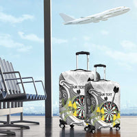 Personalised New Zealand Darts Luggage Cover Kowhai Floral with Maori Tattoo LT9 - Polynesian Pride