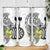 Personalised New Zealand Darts Skinny Tumbler Kowhai Floral with Maori Tattoo