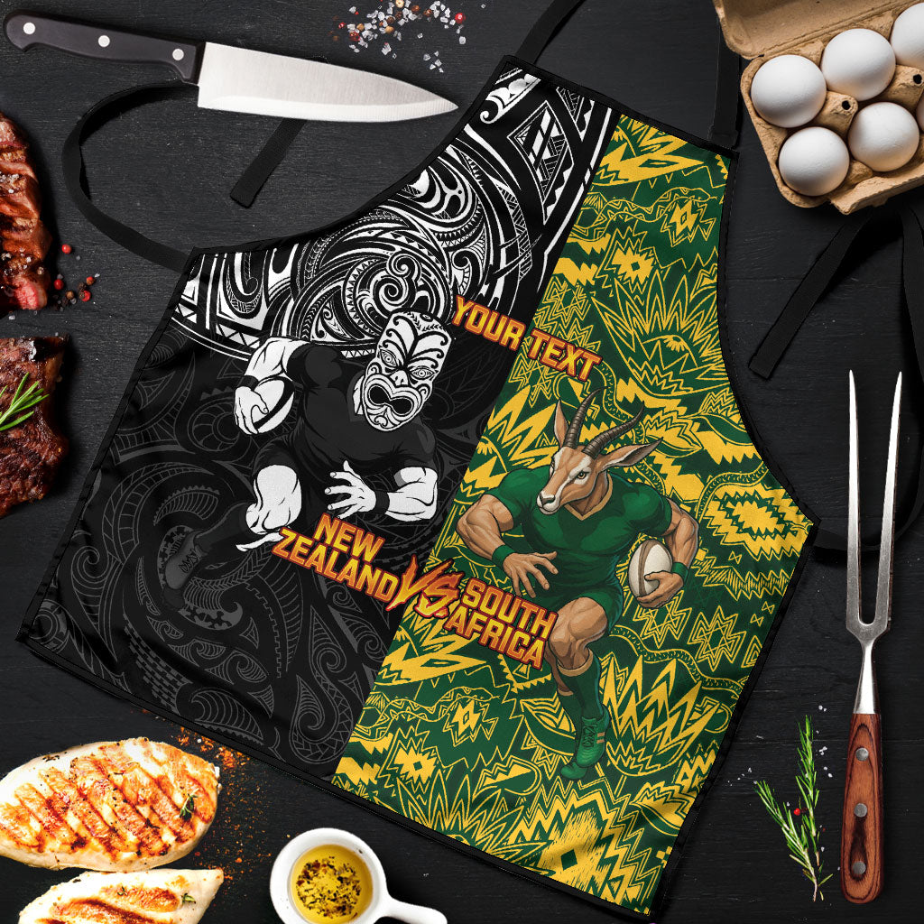 Custom New Zealand vs South Africa Apron Rugby Rivalry Two Nations One Battle