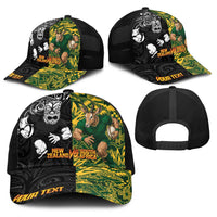 Personalised New Zealand vs South Africa Baseball Net Cap Rugby Rivalry Two Nations One Battle LT9 - Polynesian Pride