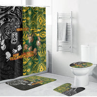 Custom New Zealand vs South Africa Bathroom Set Rugby Rivalry Two Nations One Battle LT9 Bathroom Set (4 pcs) Multicolor - Polynesian Pride