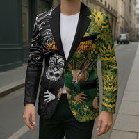 Custom New Zealand vs South Africa Blazer Rugby Rivalry Two Nations One Battle