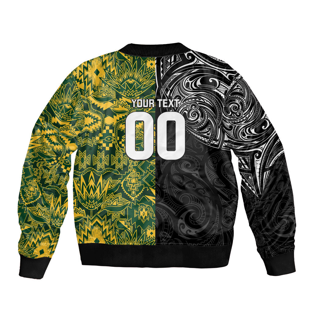 Custom New Zealand vs South Africa Bomber Jacket Rugby Rivalry Two Nations One Battle LT9 - Polynesian Pride