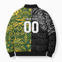 Custom New Zealand vs South Africa Bomber Puffer Jacket Rugby Rivalry Two Nations One Battle LT9 - Polynesian Pride
