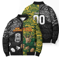 Custom New Zealand vs South Africa Bomber Puffer Jacket Rugby Rivalry Two Nations One Battle LT9 - Polynesian Pride