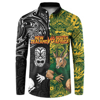 Custom New Zealand vs South Africa Button Sweatshirt Rugby Rivalry Two Nations One Battle LT9 Multicolor - Polynesian Pride