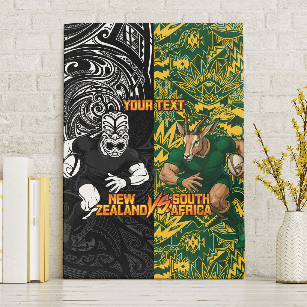Custom New Zealand vs South Africa Canvas Wall Art Rugby Rivalry Two Nations One Battle LT9 Without Frame Multicolor - Polynesian Pride