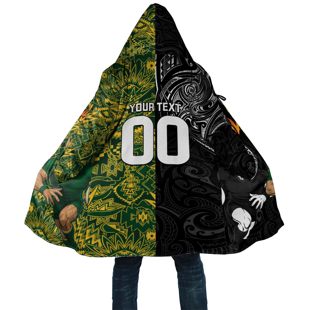 Custom New Zealand vs South Africa Cloak Rugby Rivalry Two Nations One Battle LT9 Unisex Multicolor - Polynesian Pride