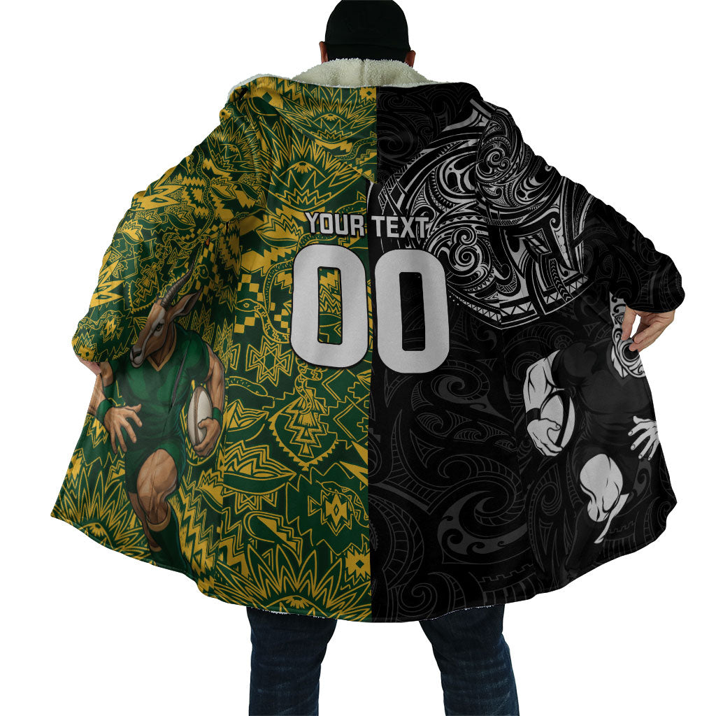 Custom New Zealand vs South Africa Cloak Rugby Rivalry Two Nations One Battle LT9 - Polynesian Pride