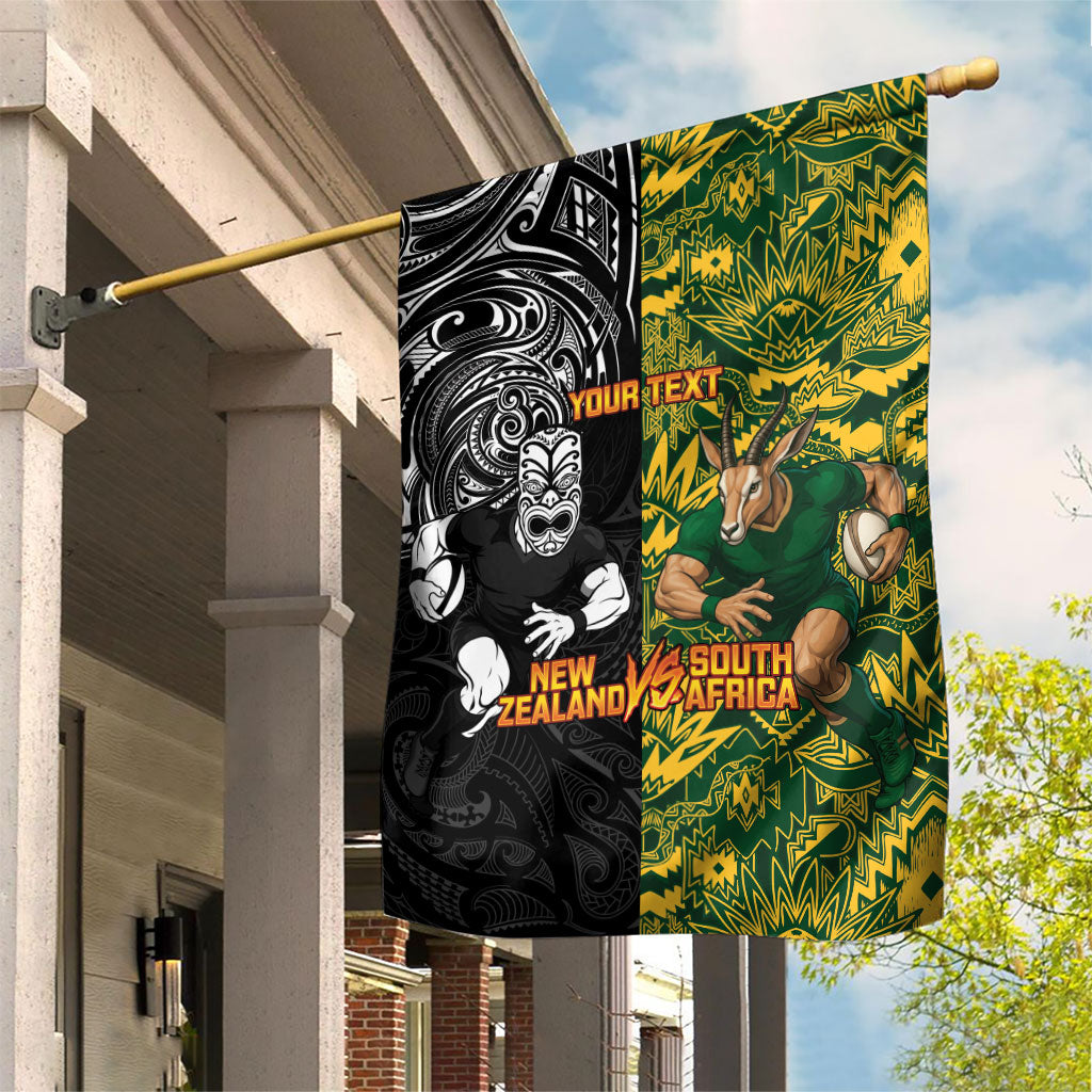 Custom New Zealand vs South Africa Garden Flag Rugby Rivalry Two Nations One Battle