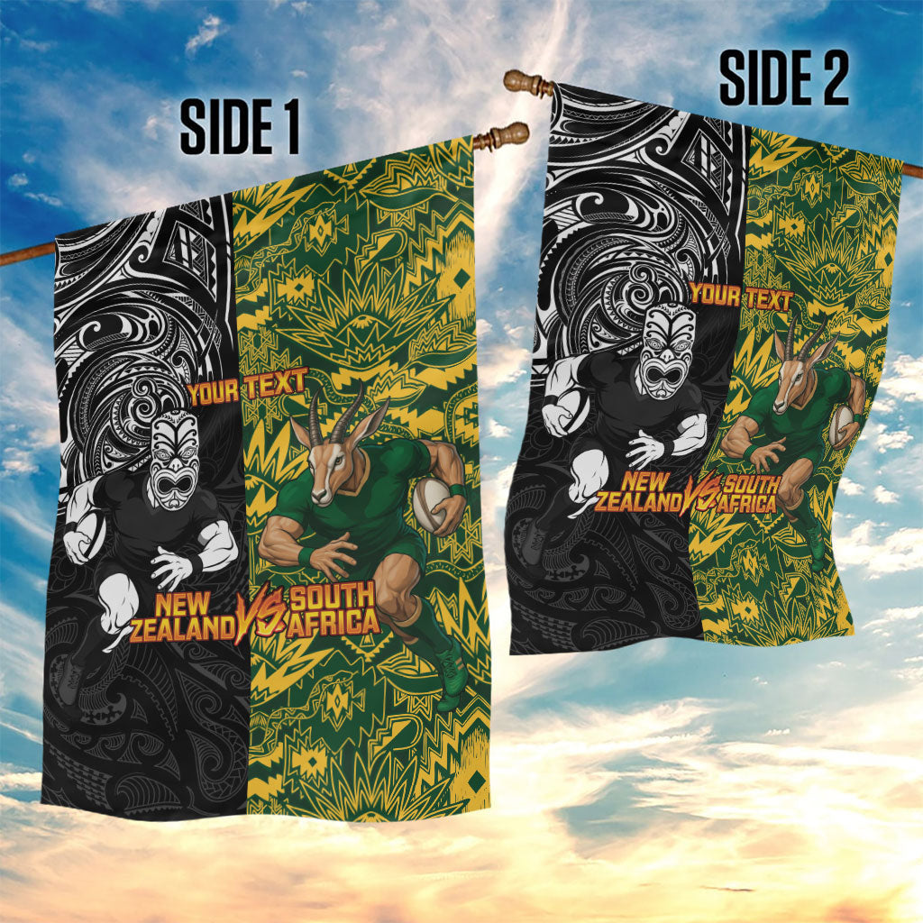 Custom New Zealand vs South Africa Garden Flag Rugby Rivalry Two Nations One Battle