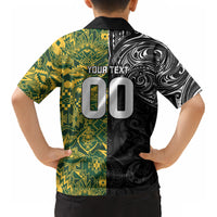Custom New Zealand vs South Africa Kid Hawaiian Shirt Rugby Rivalry Two Nations One Battle
