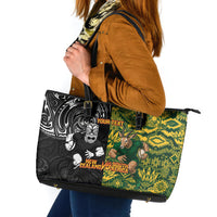 Custom New Zealand vs South Africa Leather Tote Bag Rugby Rivalry Two Nations One Battle