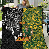 Custom New Zealand vs South Africa Quilt Rugby Rivalry Two Nations One Battle