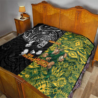 Custom New Zealand vs South Africa Quilt Rugby Rivalry Two Nations One Battle