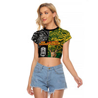 Custom New Zealand vs South Africa Raglan Cropped T Shirt Rugby Rivalry Two Nations One Battle
