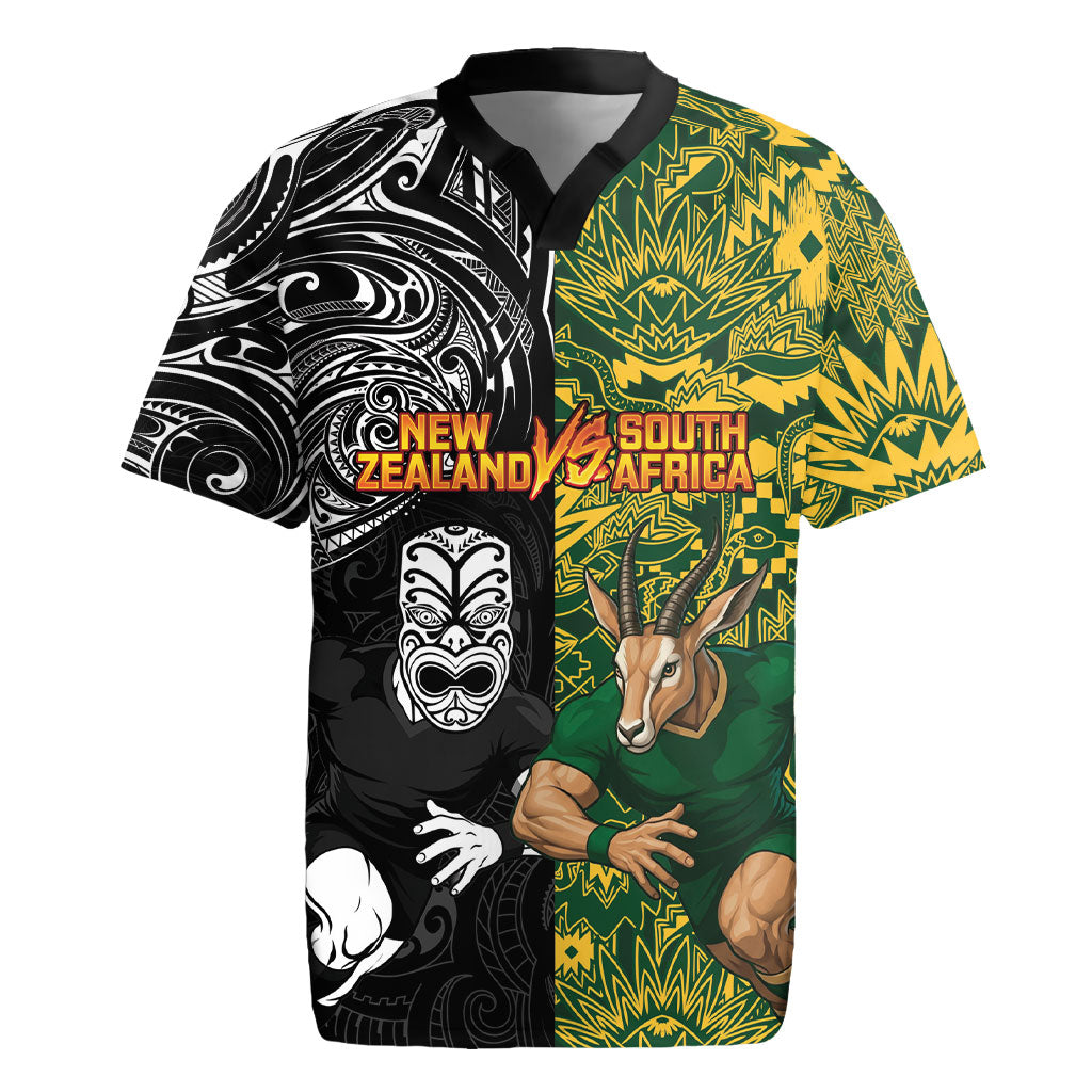 Custom New Zealand vs South Africa Rugby Jersey Rugby Rivalry Two Nations One Battle