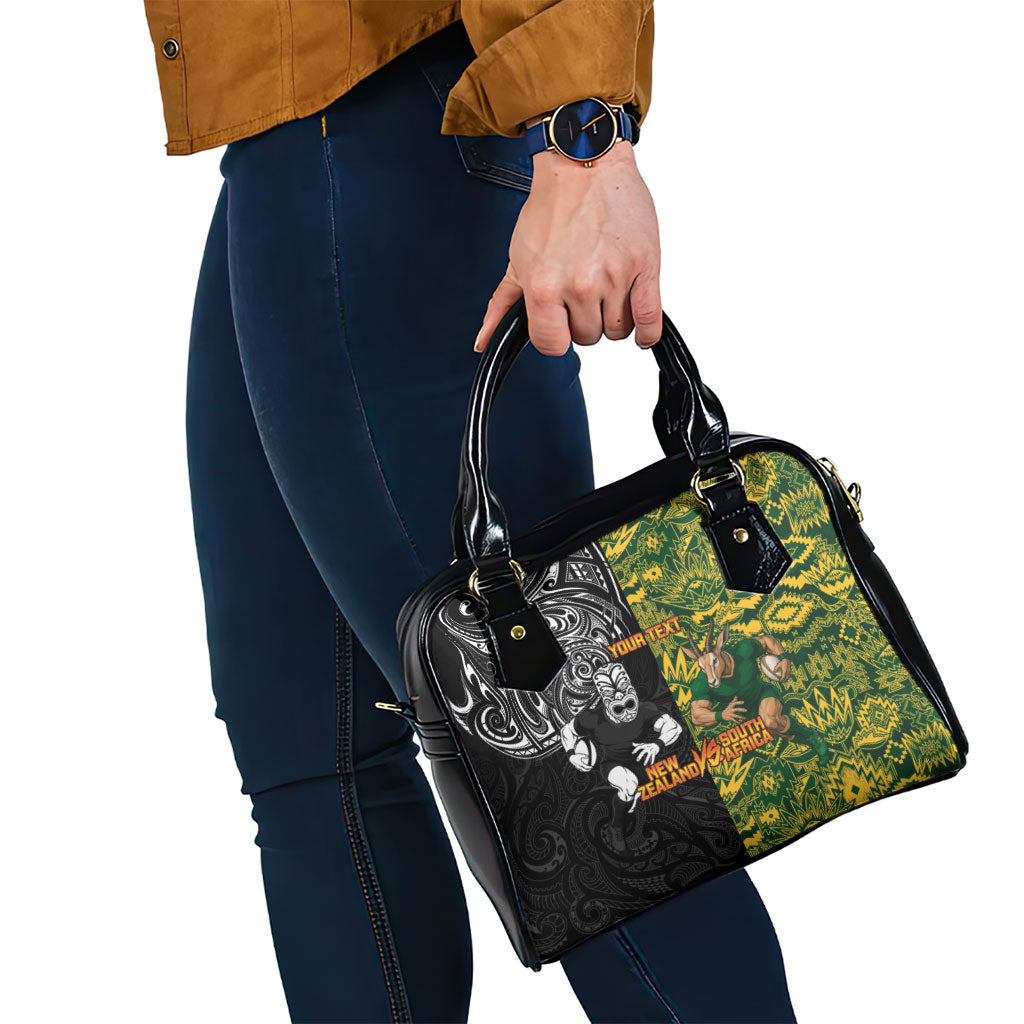 Custom New Zealand vs South Africa Shoulder Handbag Rugby Rivalry Two Nations One Battle