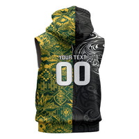 Custom New Zealand vs South Africa Sleeveless Hoodie Rugby Rivalry Two Nations One Battle