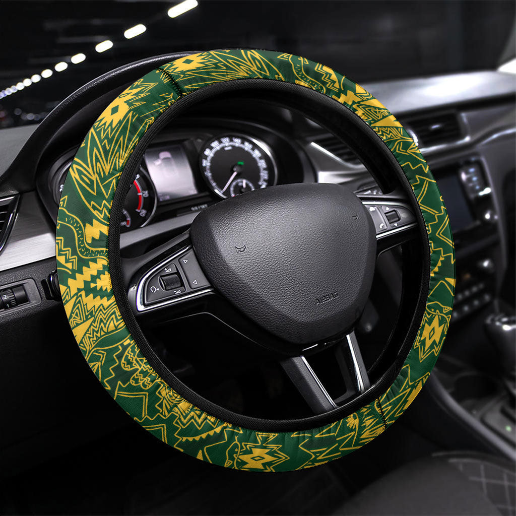 New Zealand vs South Africa Steering Wheel Cover Rugby Rivalry Two Nations One Battle LT9 Universal Fit Multicolor - Polynesian Pride