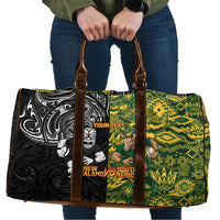 Custom New Zealand vs South Africa Travel Bag Rugby Rivalry Two Nations One Battle