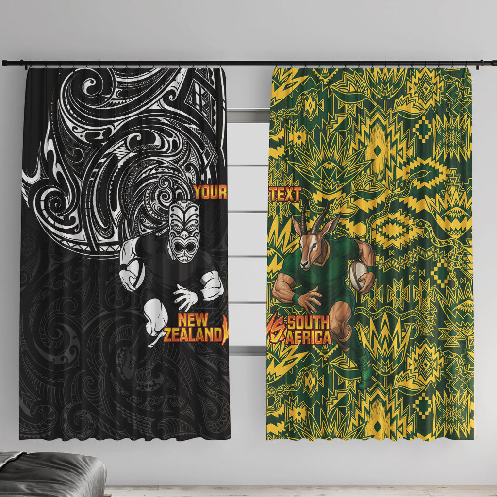 Custom New Zealand vs South Africa Window Curtain Rugby Rivalry Two Nations One Battle