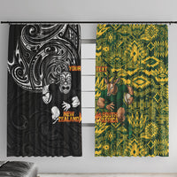 Custom New Zealand vs South Africa Window Curtain Rugby Rivalry Two Nations One Battle