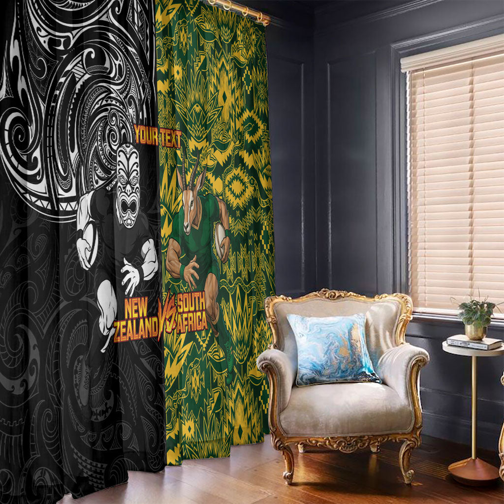 Custom New Zealand vs South Africa Window Curtain Rugby Rivalry Two Nations One Battle