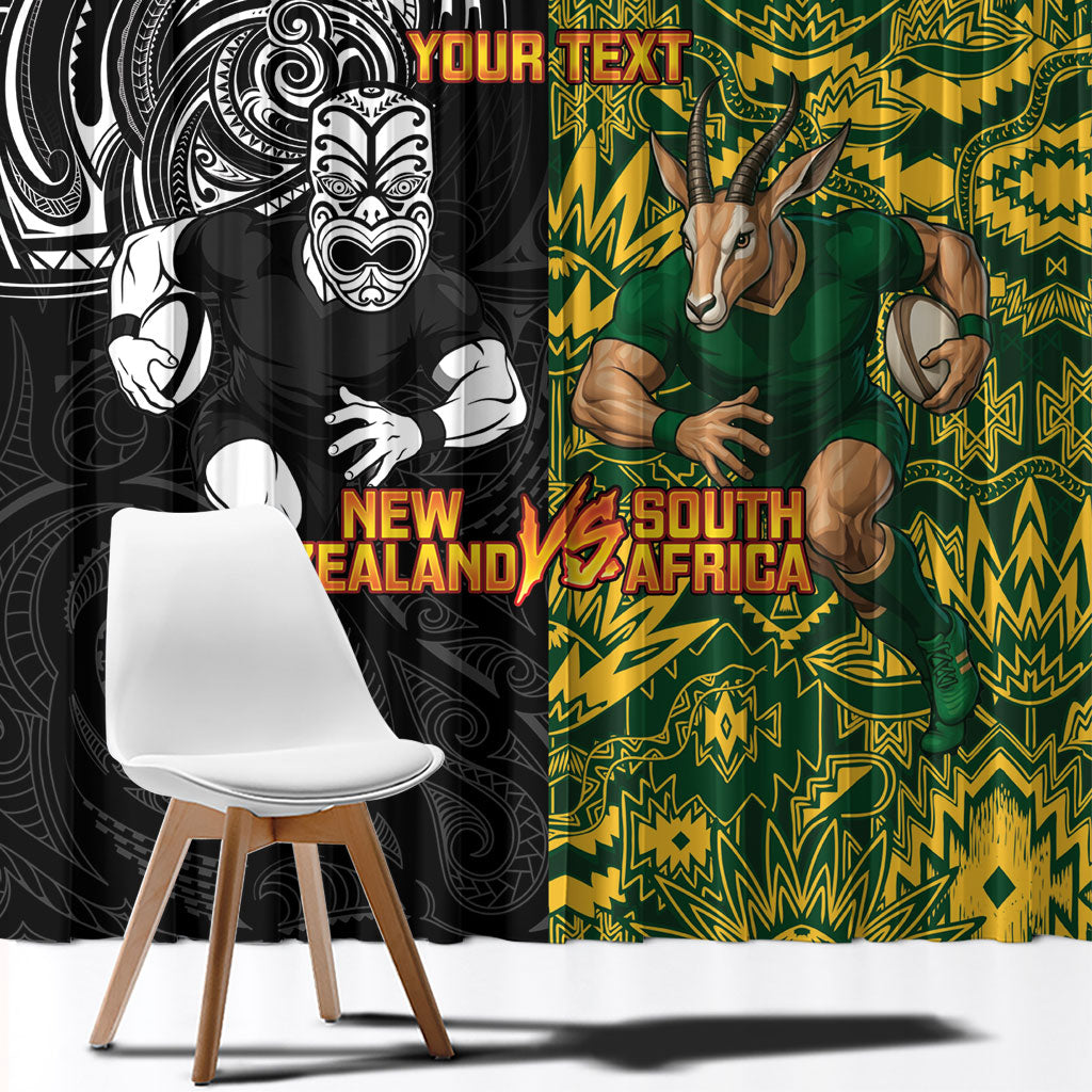 Custom New Zealand vs South Africa Window Curtain Rugby Rivalry Two Nations One Battle