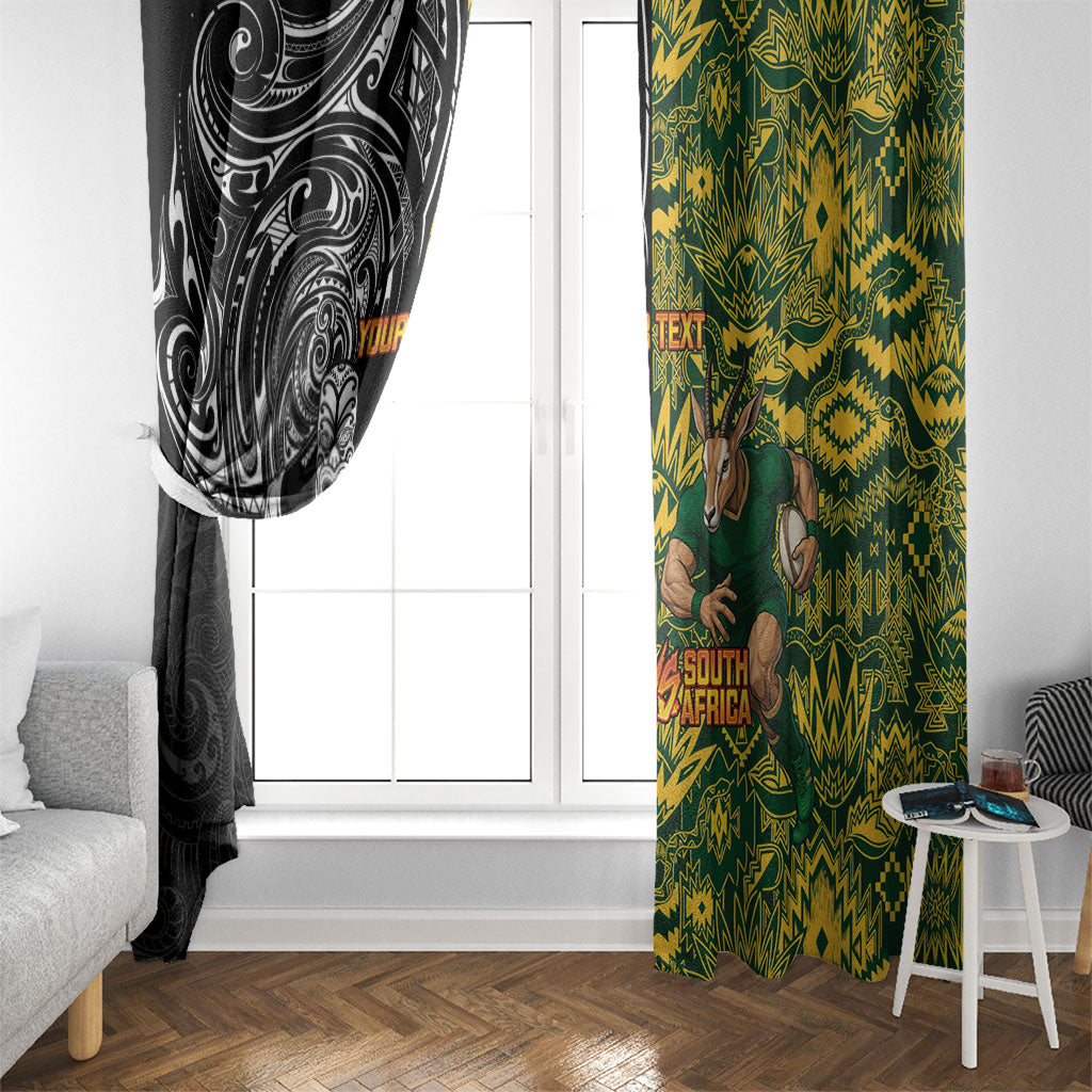 Custom New Zealand vs South Africa Window Curtain Rugby Rivalry Two Nations One Battle