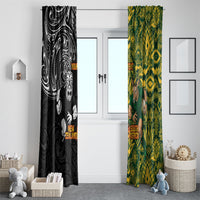 Custom New Zealand vs South Africa Window Curtain Rugby Rivalry Two Nations One Battle
