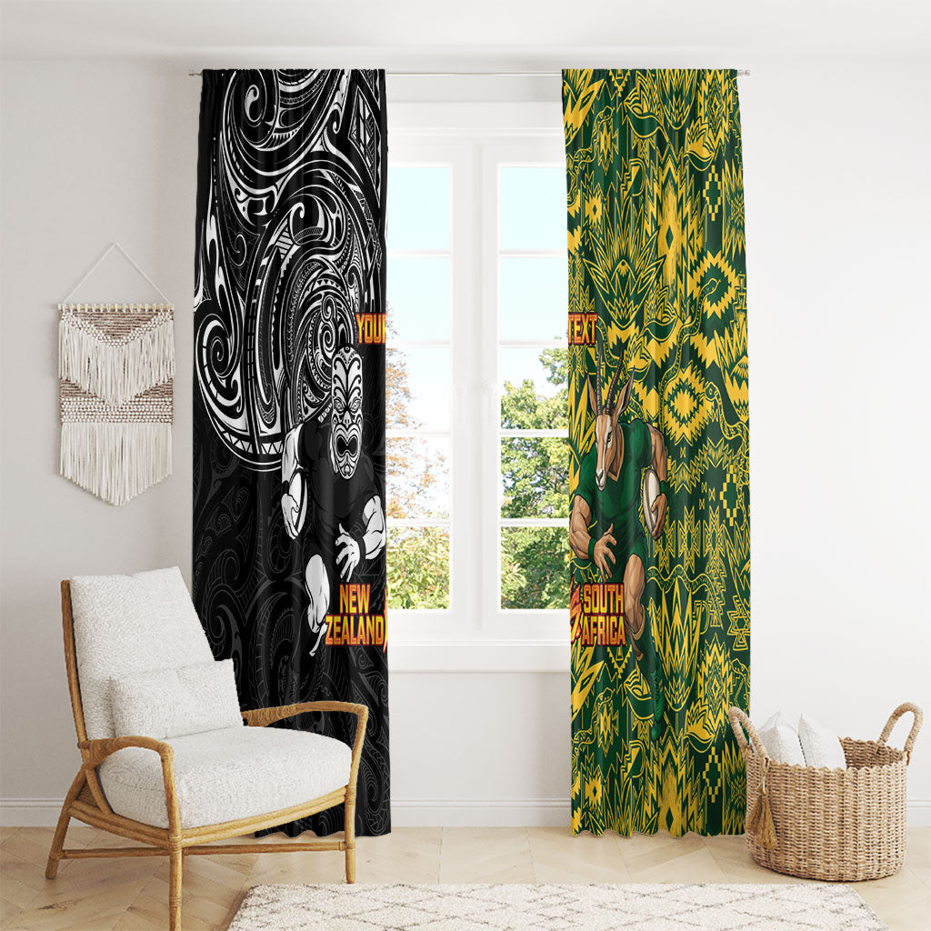 Custom New Zealand vs South Africa Window Curtain Rugby Rivalry Two Nations One Battle