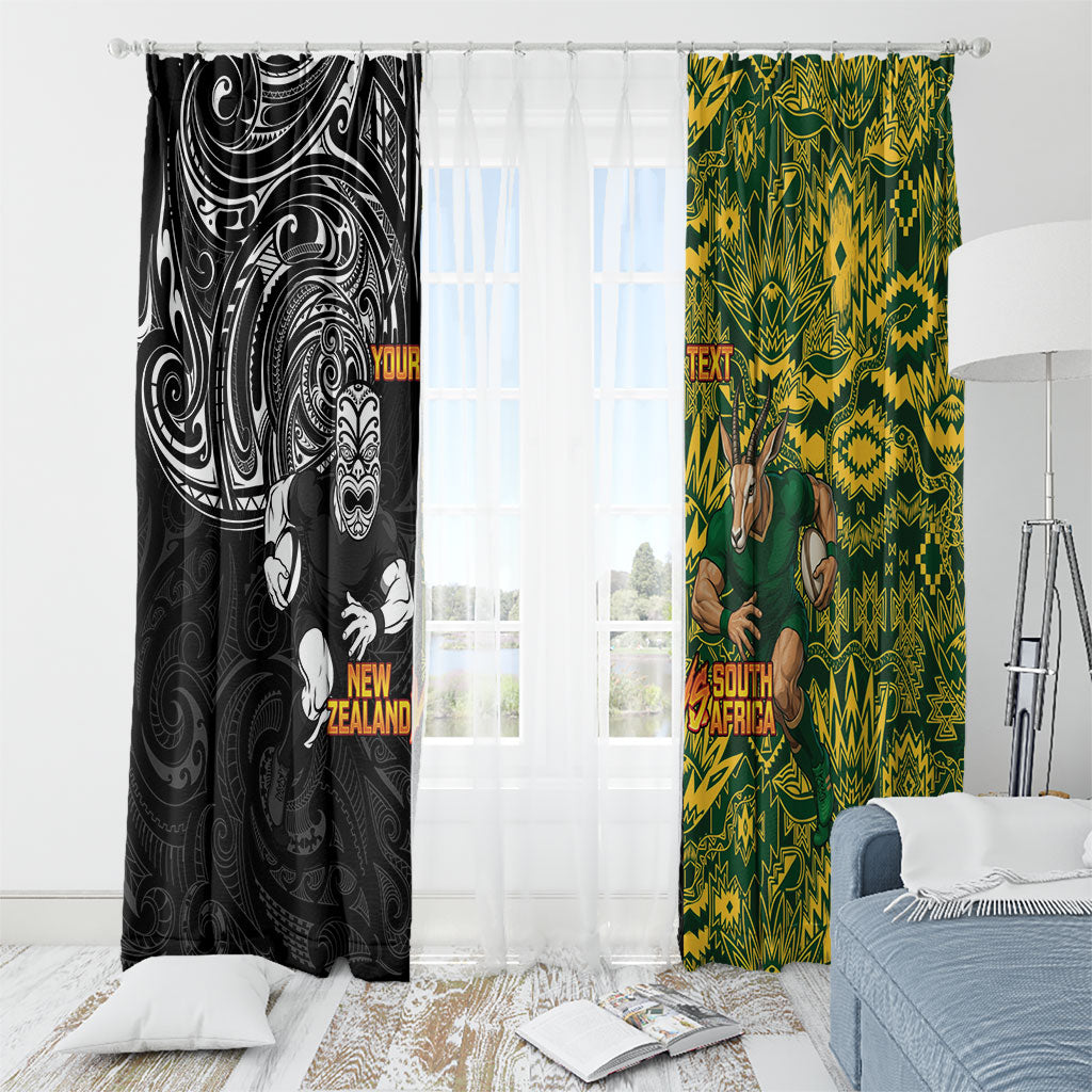 Custom New Zealand vs South Africa Window Curtain Rugby Rivalry Two Nations One Battle