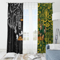 Custom New Zealand vs South Africa Window Curtain Rugby Rivalry Two Nations One Battle