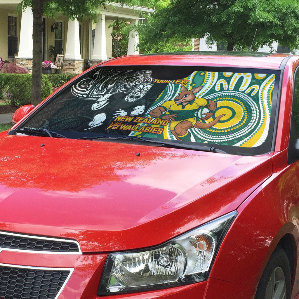 Custom Australia vs New Zealand Auto Sun Shade Rugby Rivalry Two Nations One Battle LT9 - Polynesian Pride