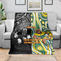 Custom Australia vs New Zealand Blanket Rugby Rivalry Two Nations One Battle