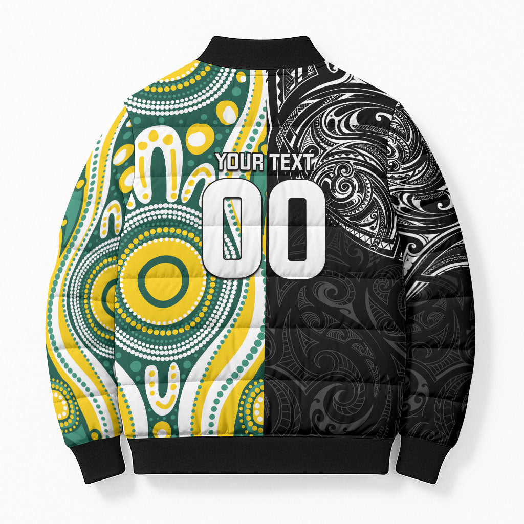 Custom Australia vs New Zealand Bomber Puffer Jacket Rugby Rivalry Two Nations One Battle LT9 - Polynesian Pride