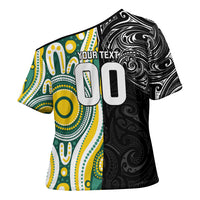 Custom Australia vs New Zealand Cross Shoulder Shirt Rugby Rivalry Two Nations One Battle