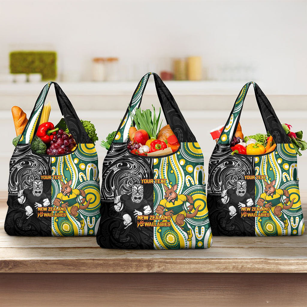 Custom Australia vs New Zealand Grocery Bag Rugby Rivalry Two Nations One Battle