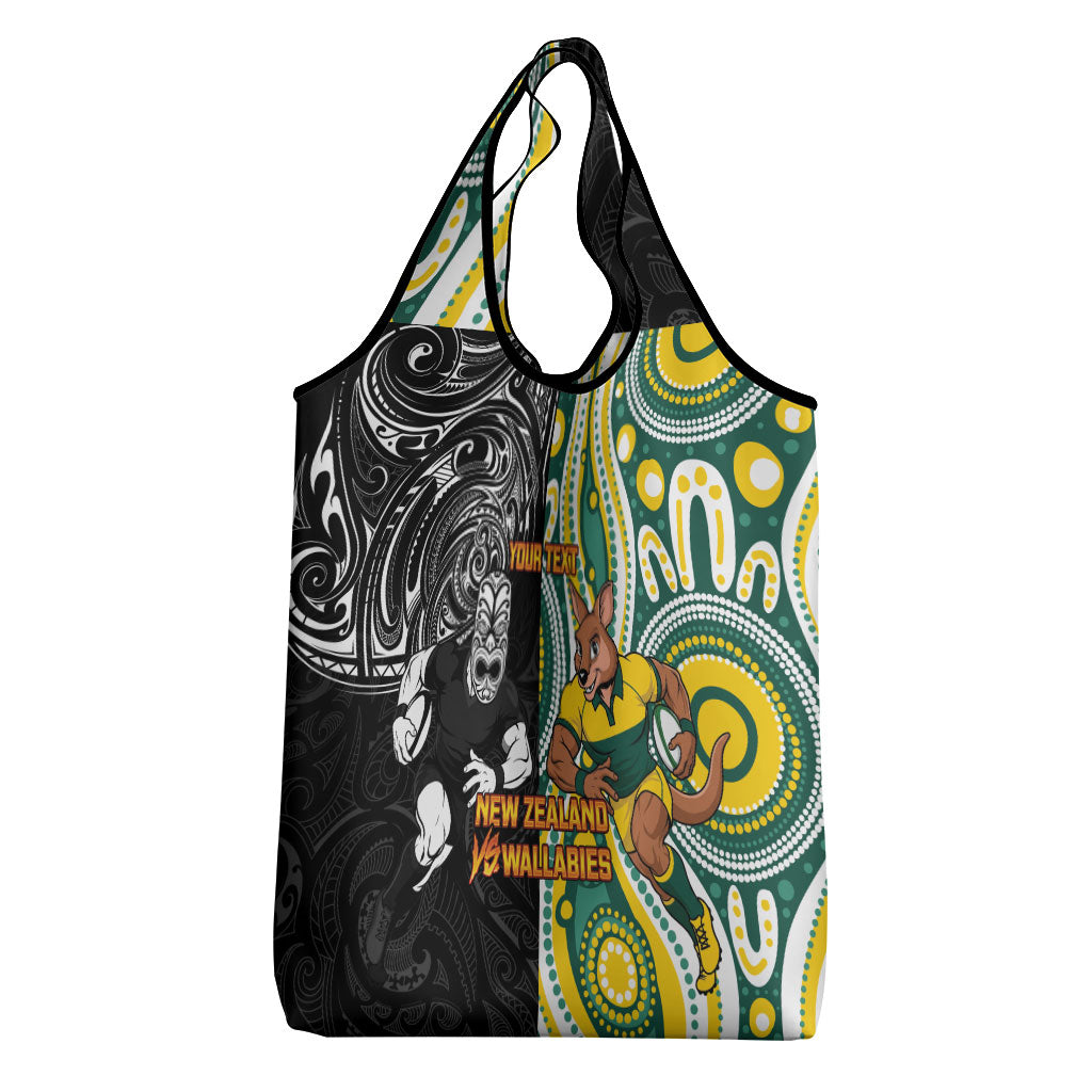 Custom Australia vs New Zealand Grocery Bag Rugby Rivalry Two Nations One Battle