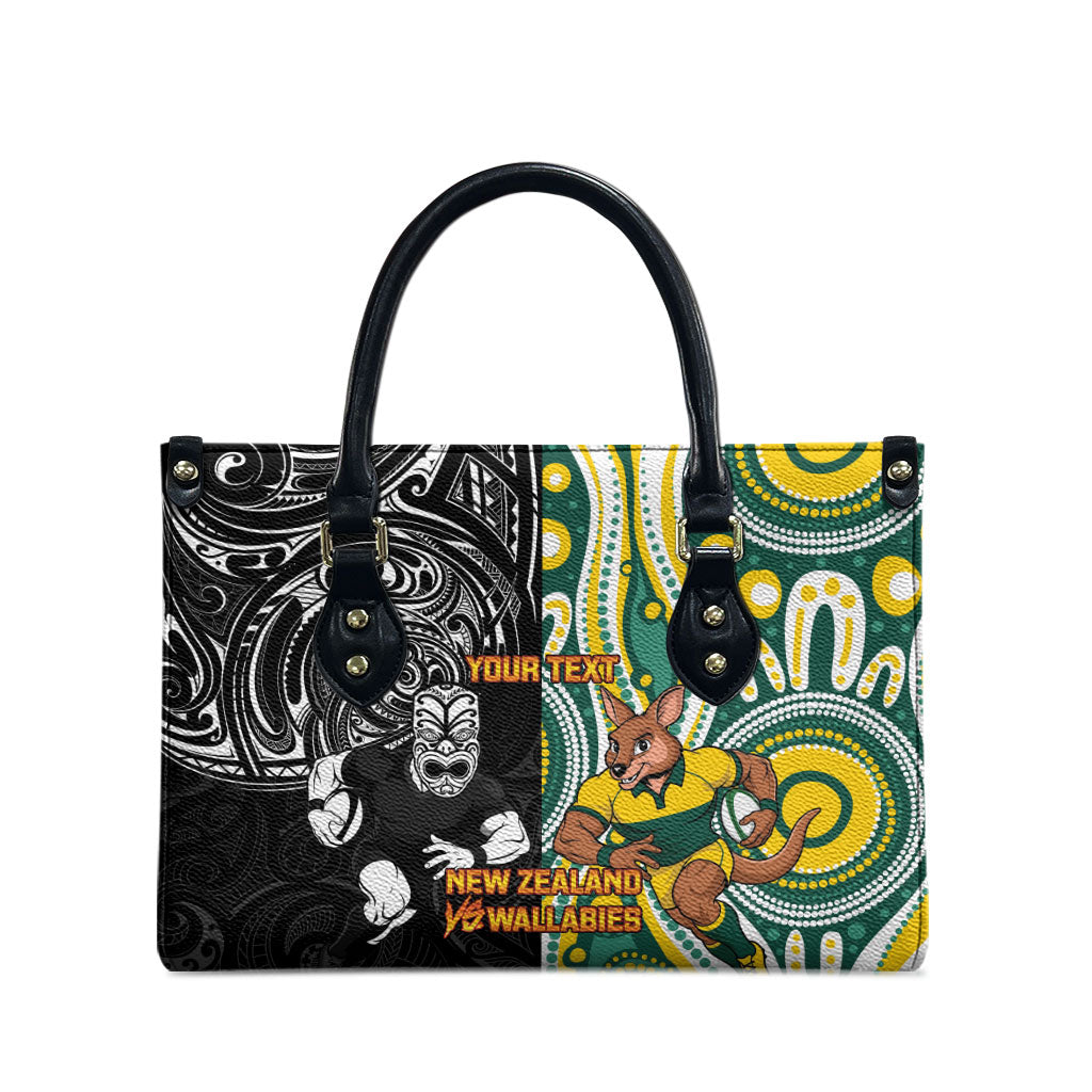 Custom Australia vs New Zealand Leather Bag Rugby Rivalry Two Nations One Battle