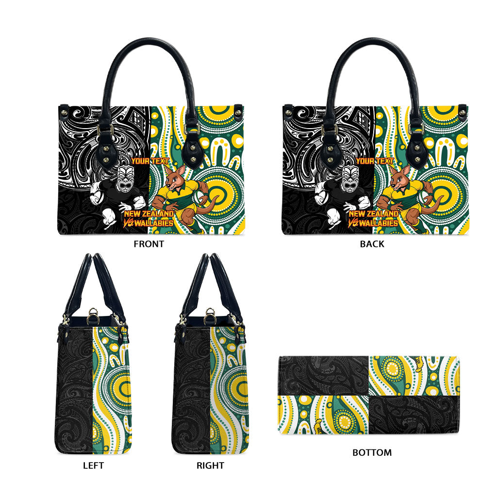 Custom Australia vs New Zealand Leather Bag Rugby Rivalry Two Nations One Battle