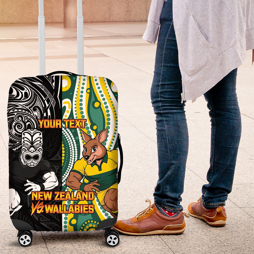 Custom Australia vs New Zealand Luggage Cover Rugby Rivalry Two Nations One Battle LT9 Multicolor - Polynesian Pride