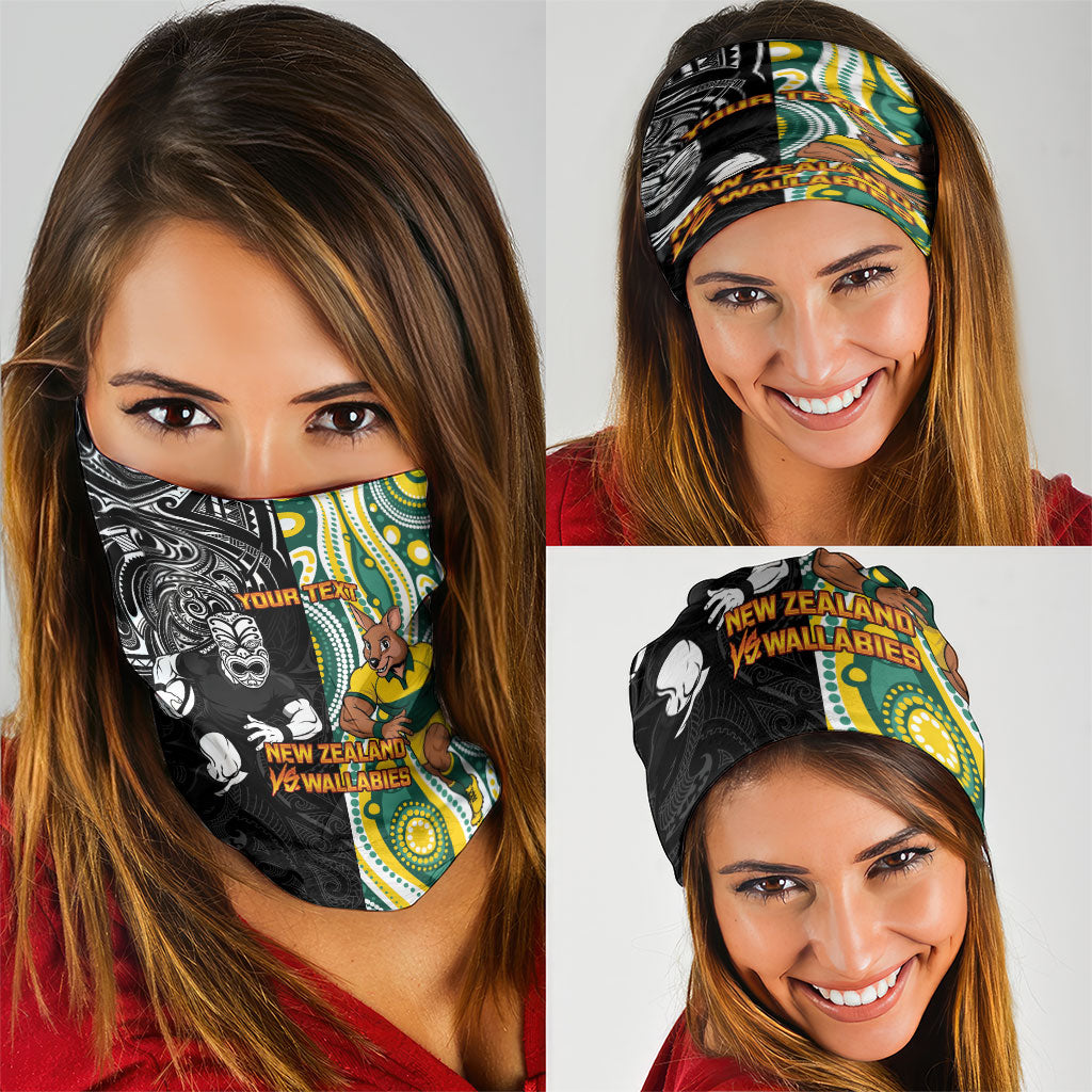 Custom Australia vs New Zealand Neck Gaiter Rugby Rivalry Two Nations One Battle LT9 - Polynesian Pride