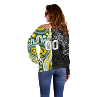 Custom Australia vs New Zealand Off Shoulder Sweater Rugby Rivalry Two Nations One Battle