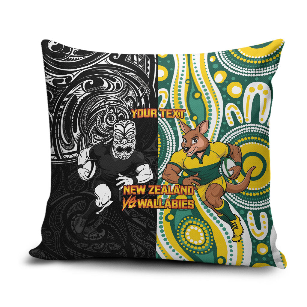 Custom Australia vs New Zealand Pillow Cover Rugby Rivalry Two Nations One Battle