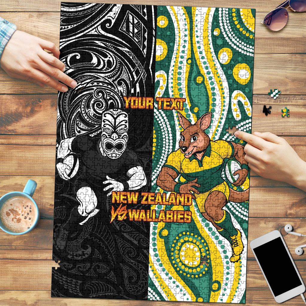 Custom Australia vs New Zealand Puzzle Rugby Rivalry Two Nations One Battle